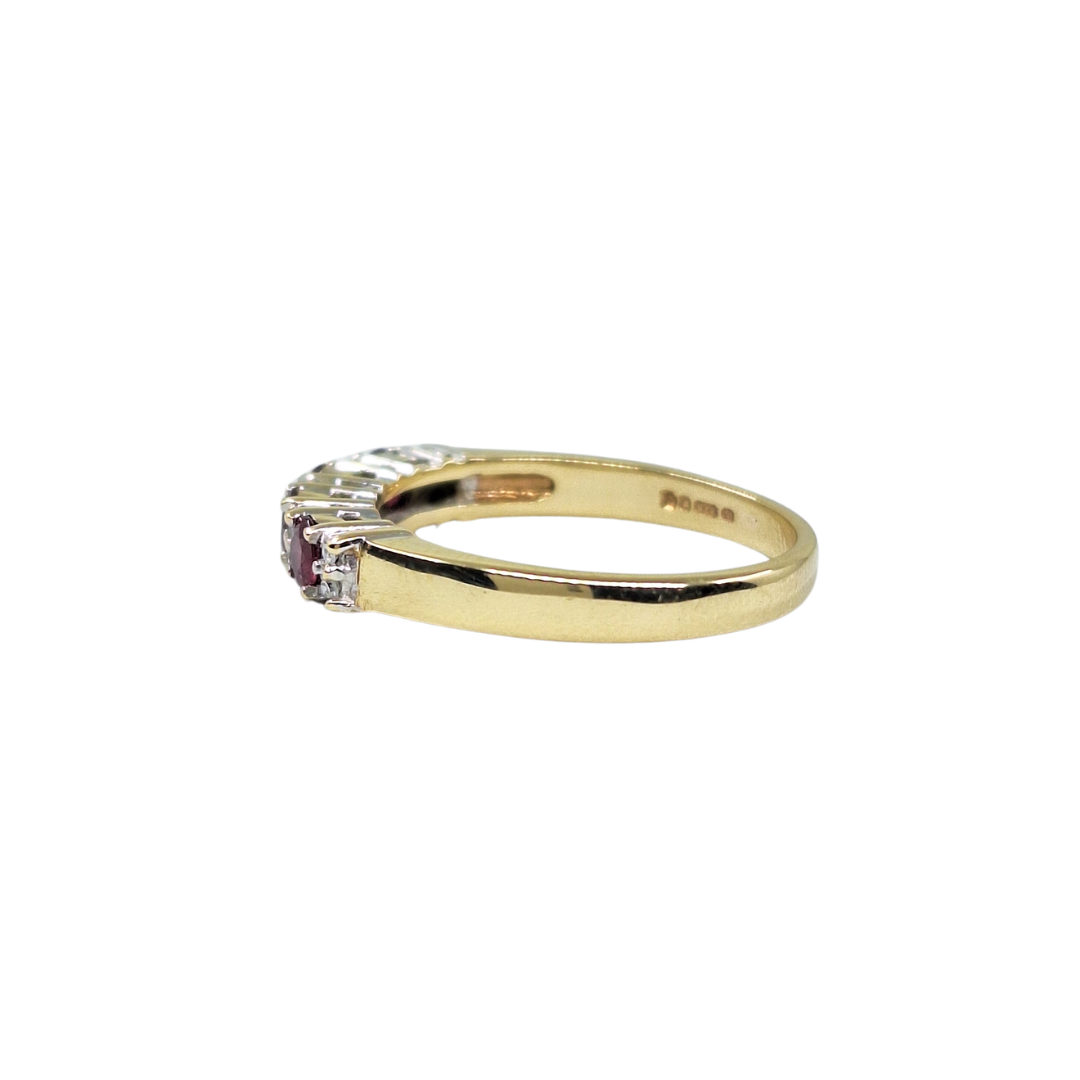 9ct Yellow Gold Ruby & Diamond Eternity Ring