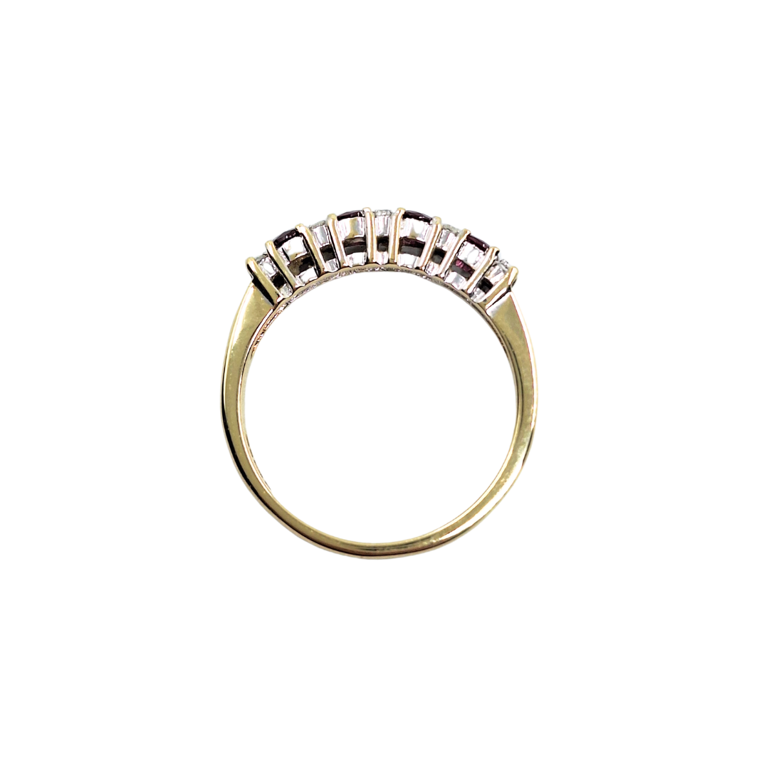 9ct Yellow Gold Ruby & Diamond Eternity Ring