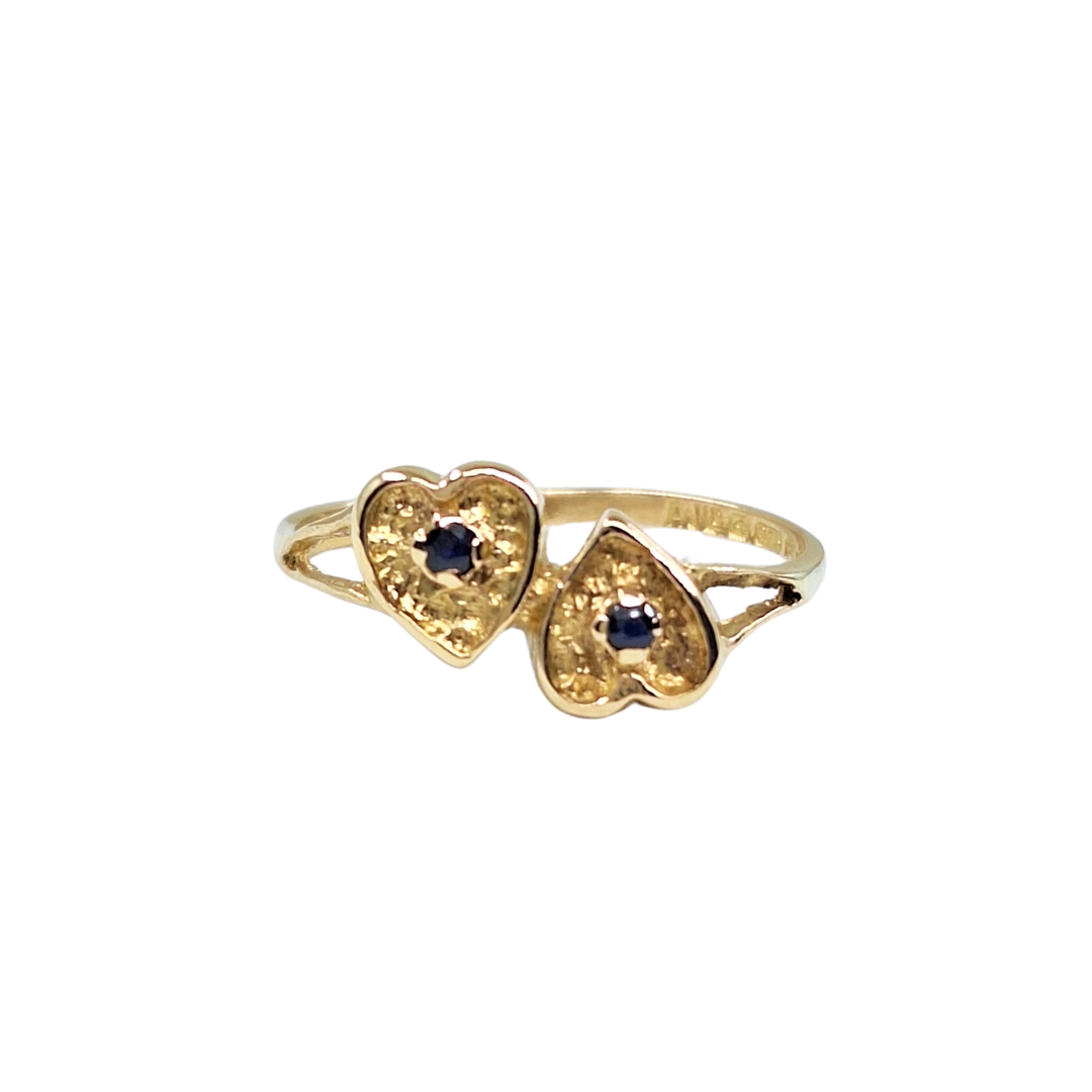 9ct Yellow Gold Sapphire Heart Ring