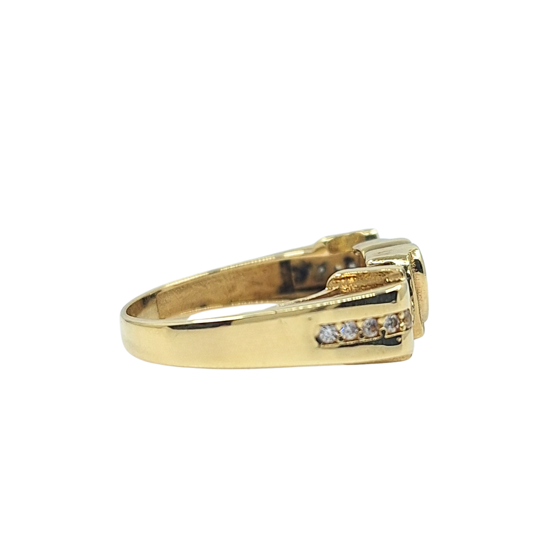 9ct Yellow Gold Cz Mum Ring