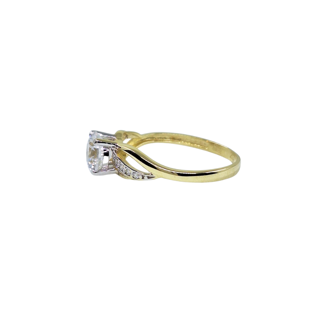 9ct Yellow Gold Cubic Zirconia Solitaire Ring