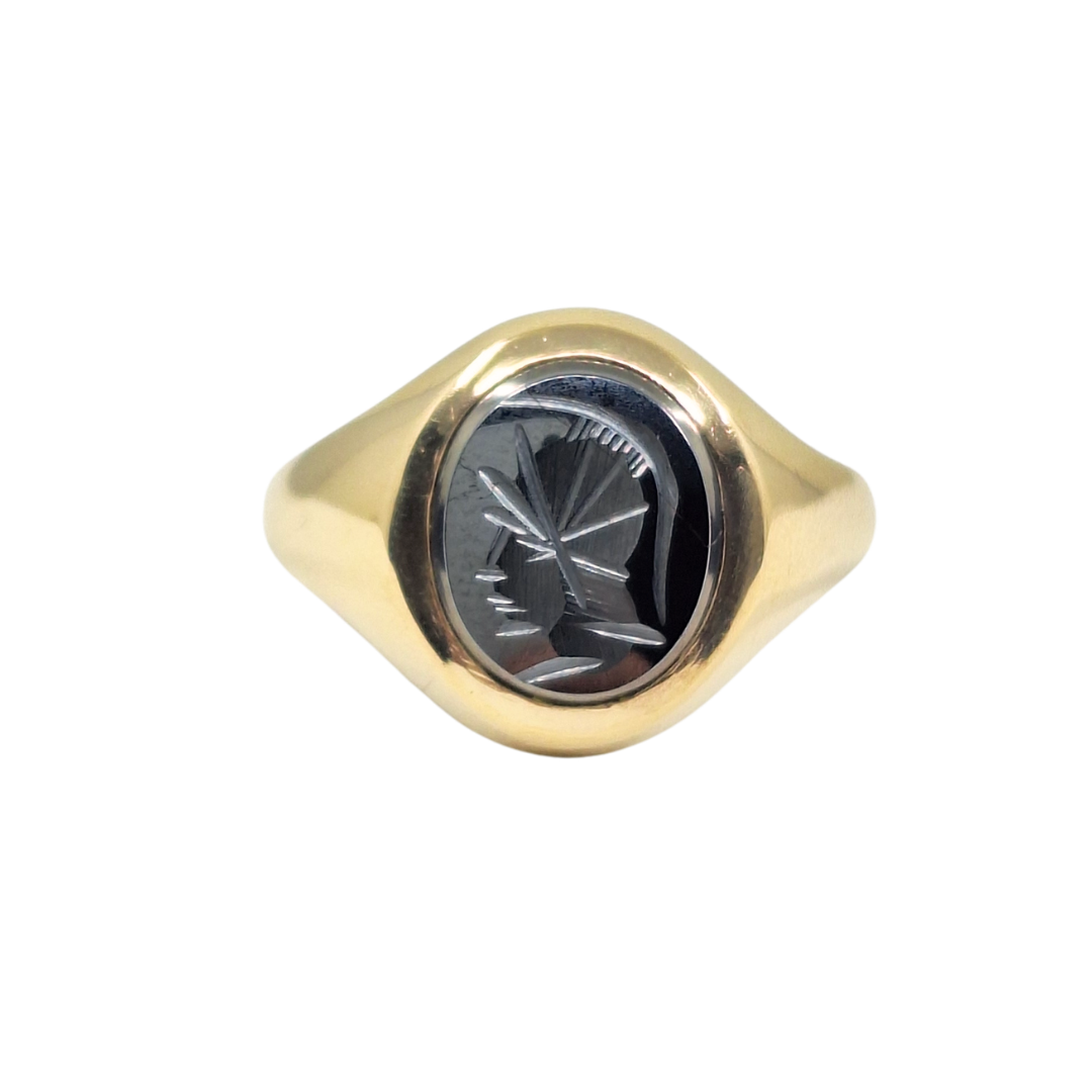 9ct Yellow Gold Haematite Signet Ring
