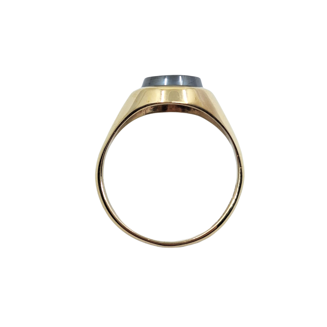 9ct Yellow Gold Haematite Signet Ring