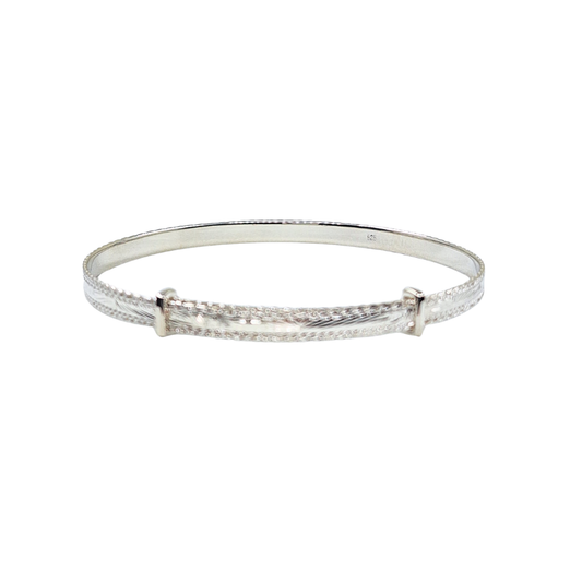Silver Engraved Expanding Bangle