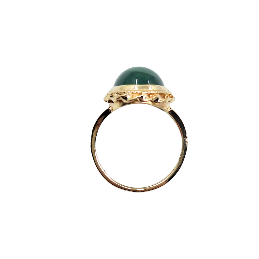 9ct Yellow Gold Agate Solitaire Ring