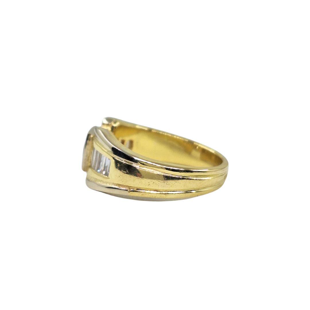 18ct Yellow Gold Baguette & Princess Cut Diamond Ring 1ct