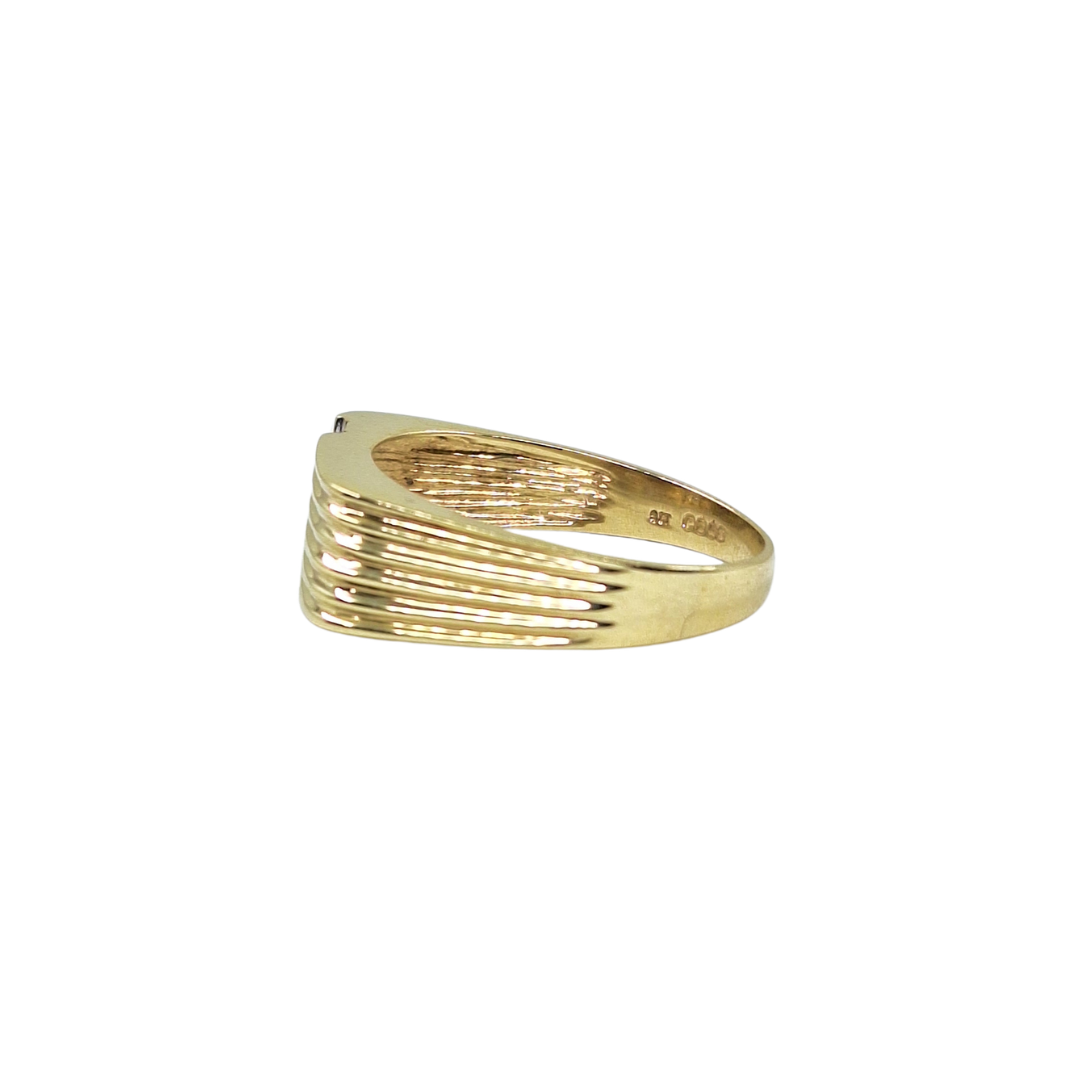 9ct Yellow Gold Gents Diamond Band Ring 0.1ct