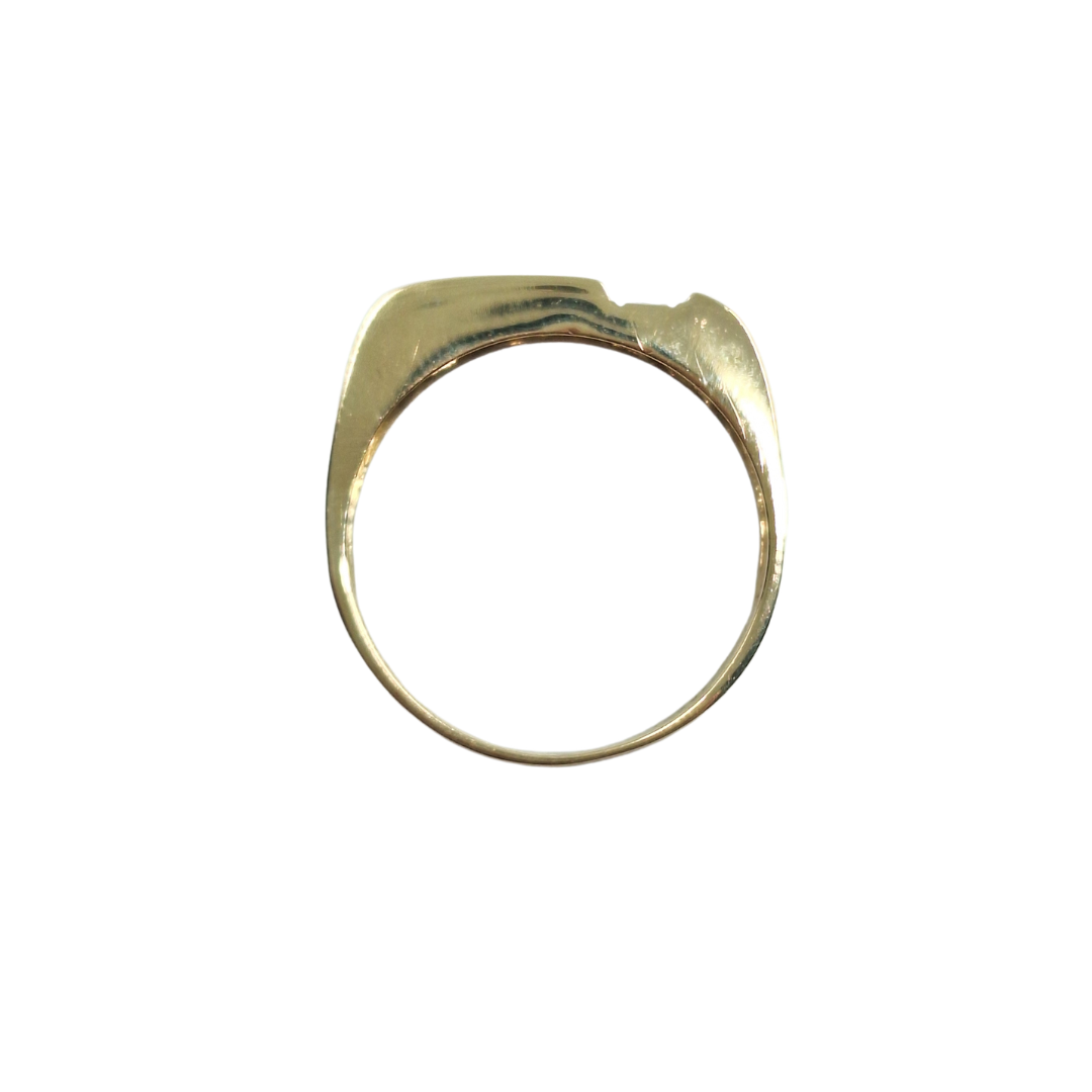 9ct Yellow Gold Gents Diamond Band Ring 0.1ct