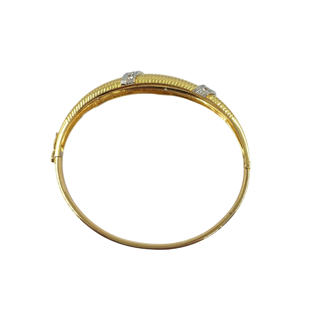 18ct Yellow Gold Necklace ,Bangle & Earrings CZ Set