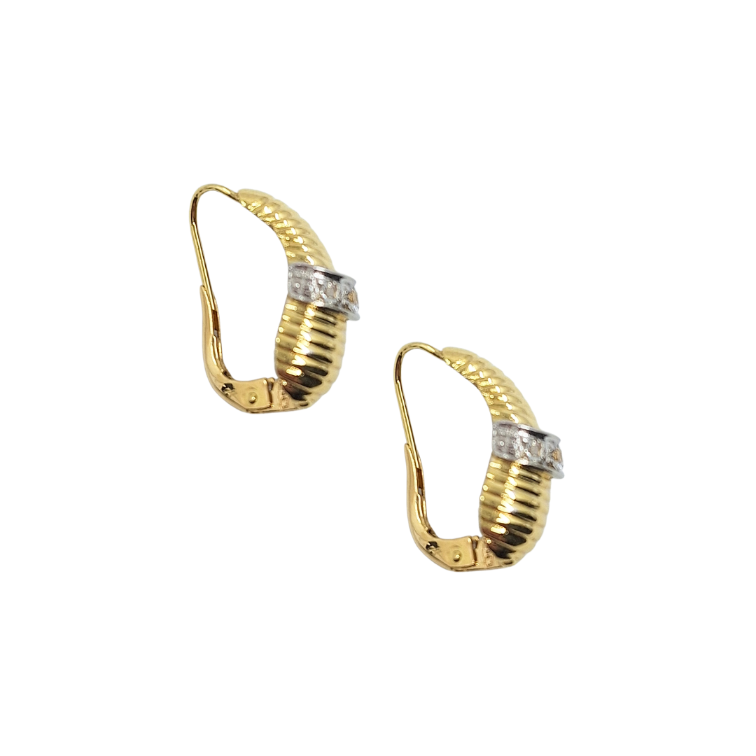 18ct Yellow Gold Necklace ,Bangle & Earrings CZ Set