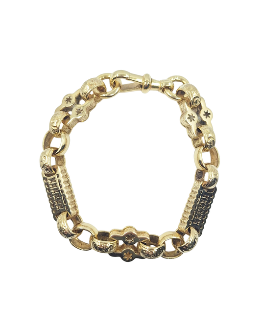 9ct Yellow Gold Bars And Stars Bracelet