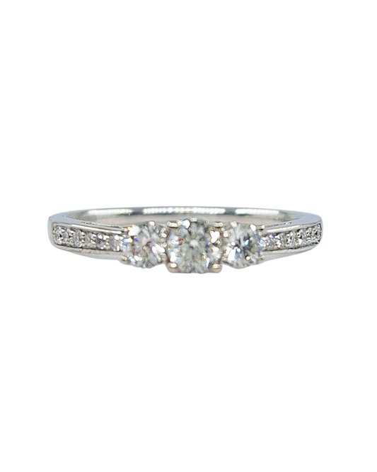 18ct White Gold 3 Stone Diamond Ring