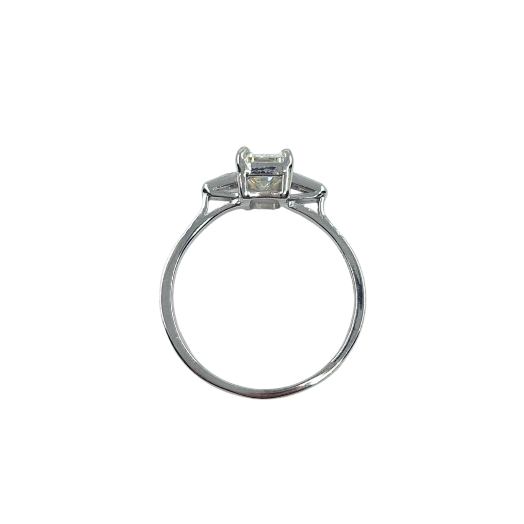 18ct White Gold Emerald Cut Diamond Ring