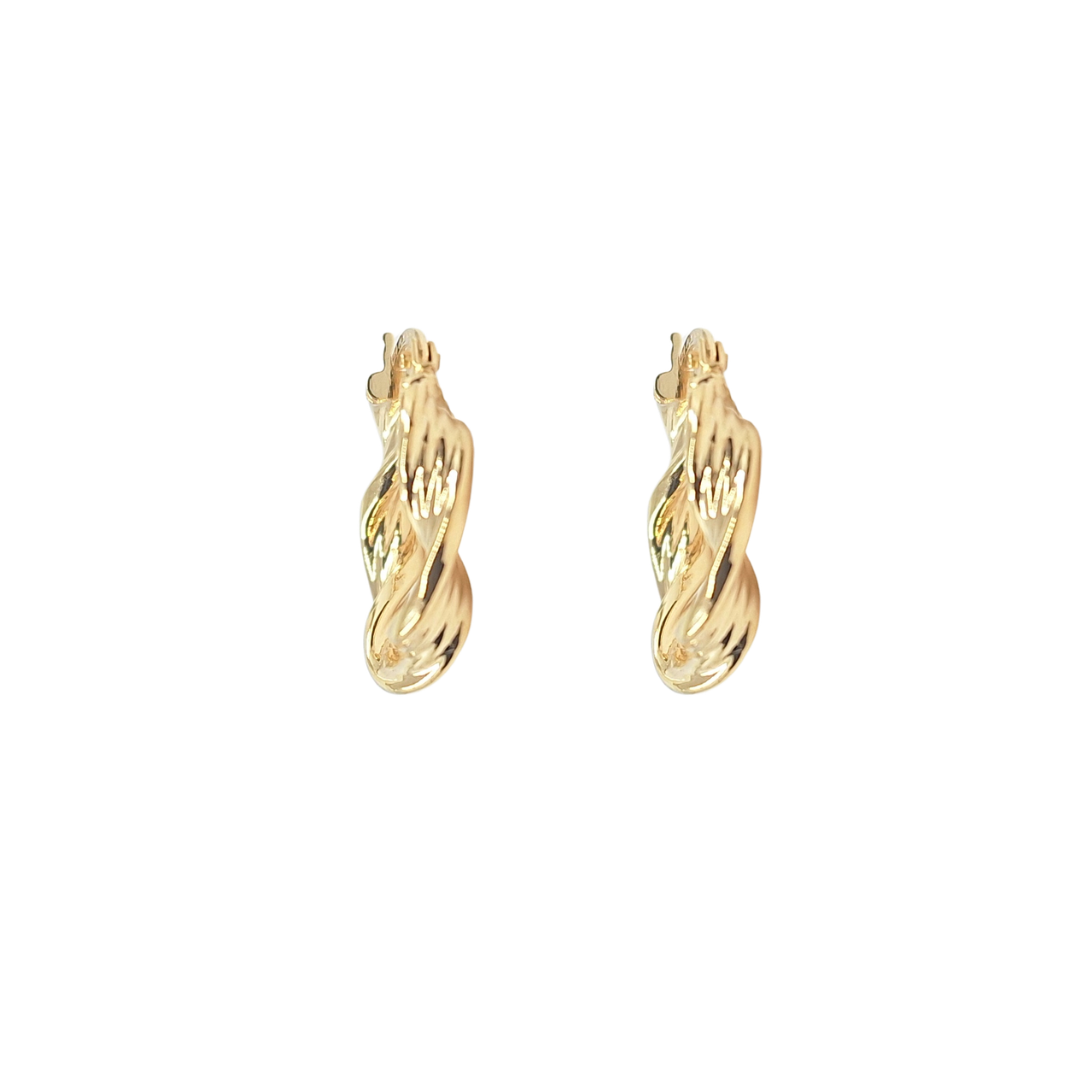 9ct Yellow Gold Twist Hoops