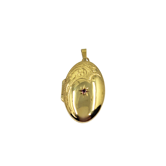 9ct Yellow Gold Ruby Locket