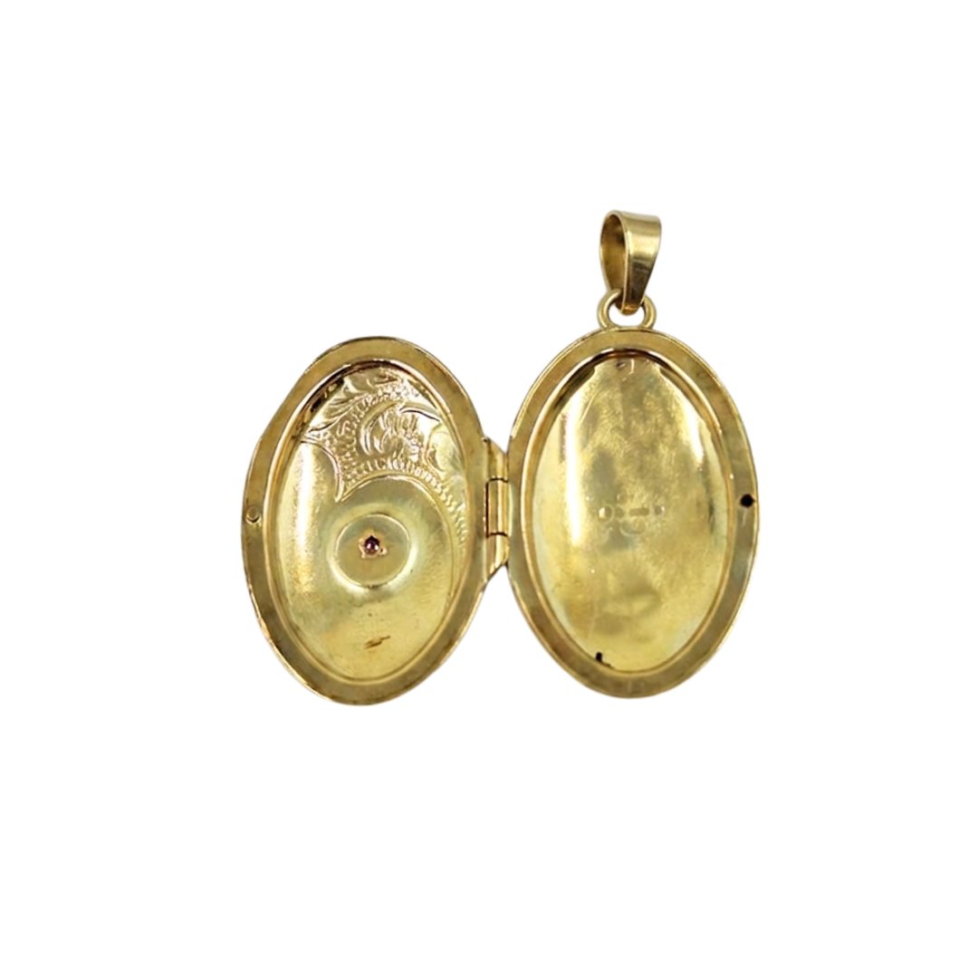 9ct Yellow Gold Ruby Locket