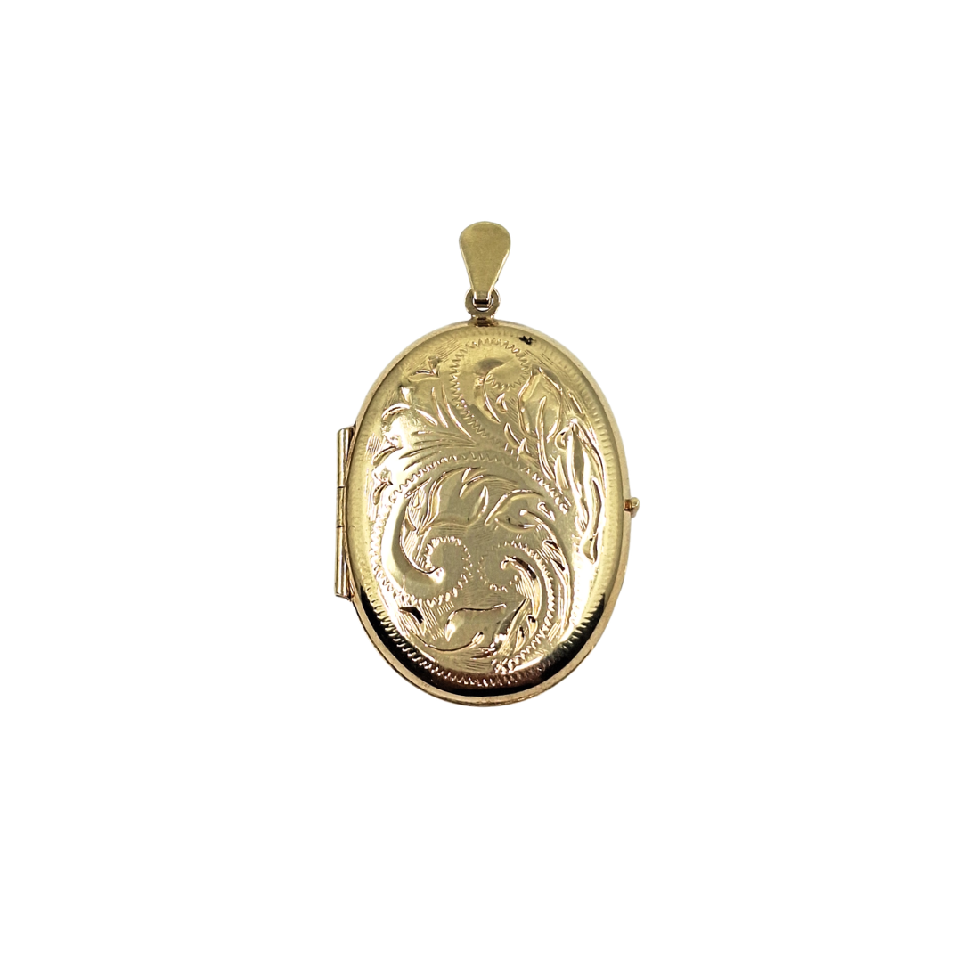 9ct Yellow Gold Engraved Oval Locket