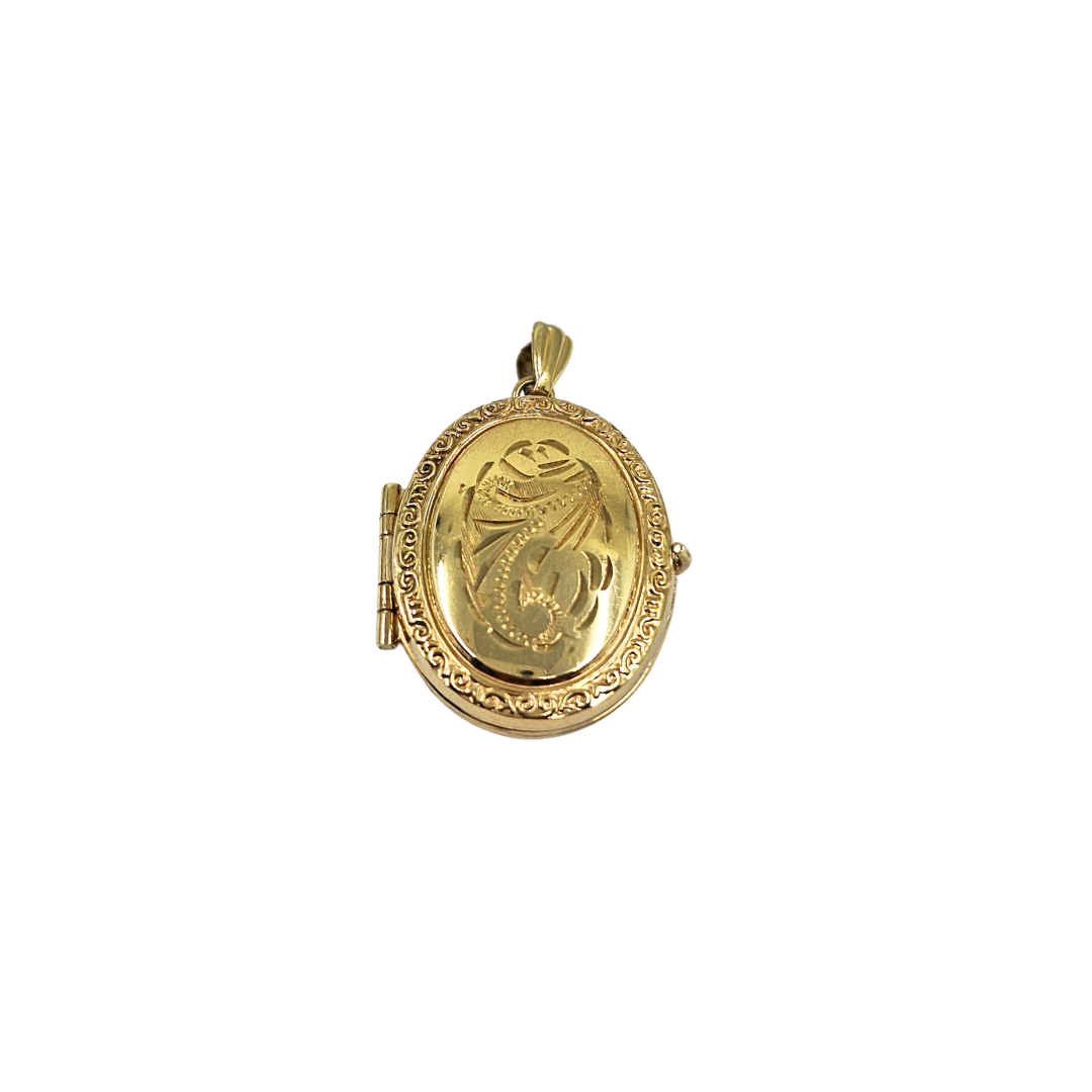 9ct Yellow Gold Engraved Family Locket