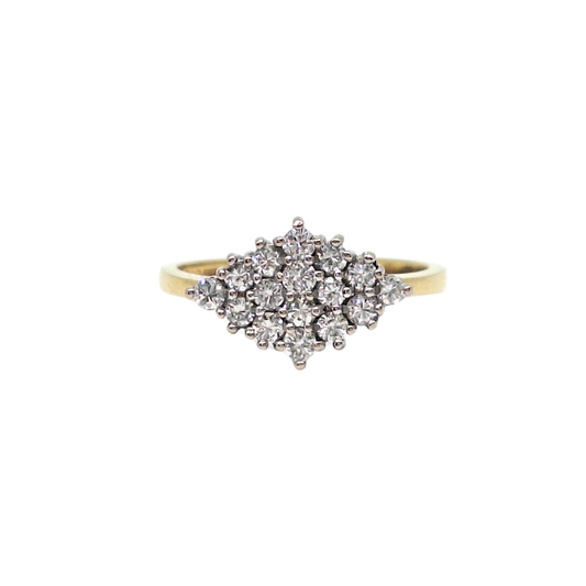 18ct Yellow Gold Diamond Cluster Ring