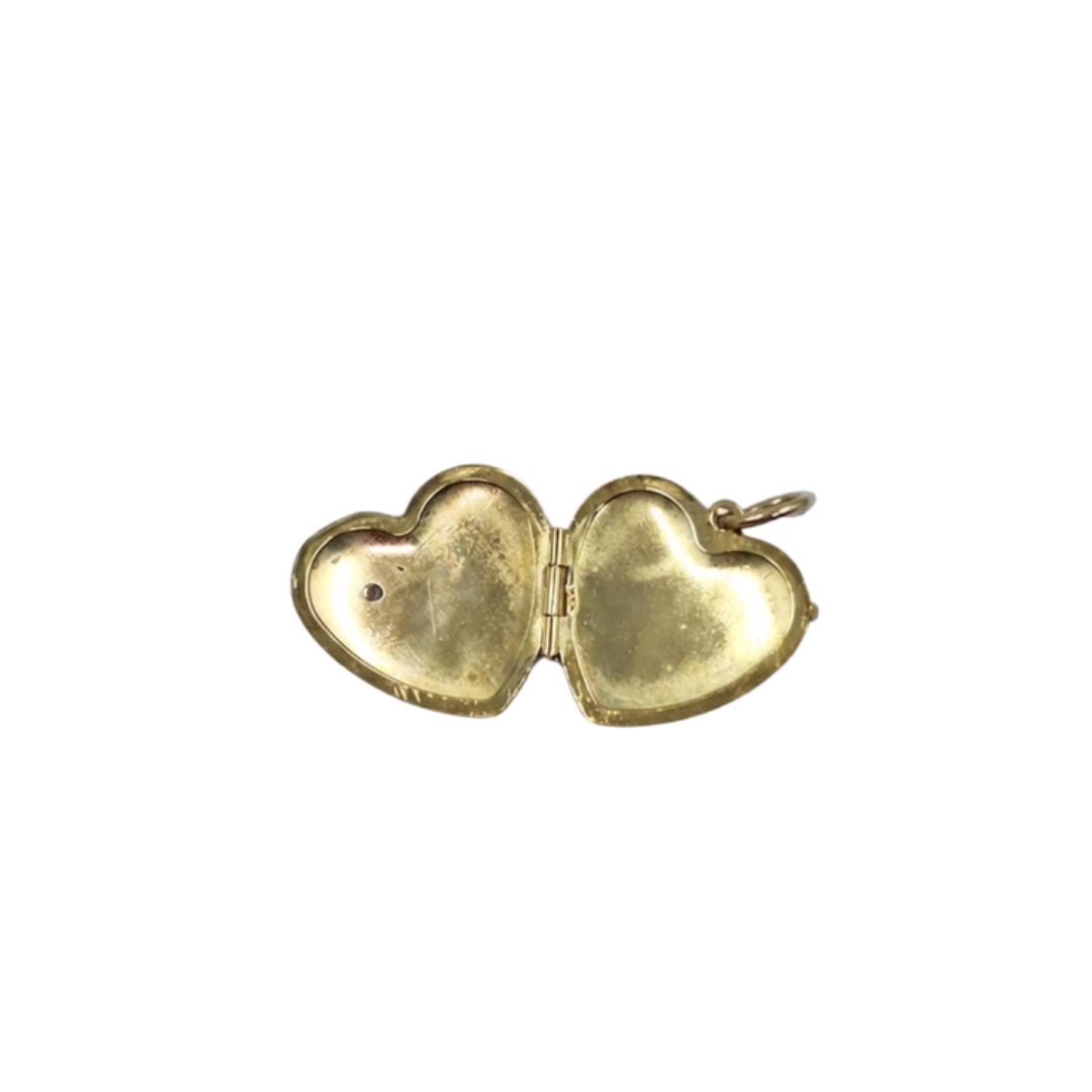 9ct Yellow Gold Pink Sapphire Heart Locket