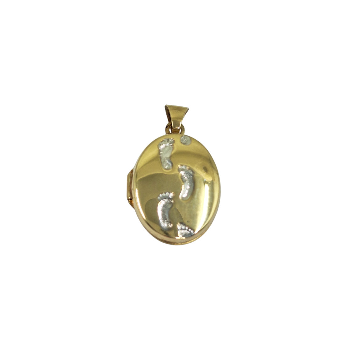 9ct Yellow Gold Footprint Locket