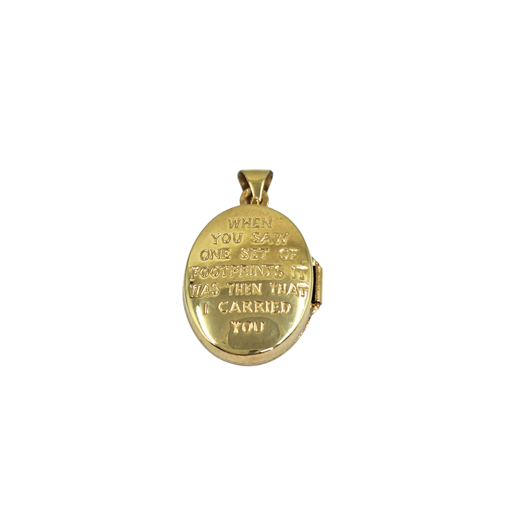 9ct Yellow Gold Footprint Locket