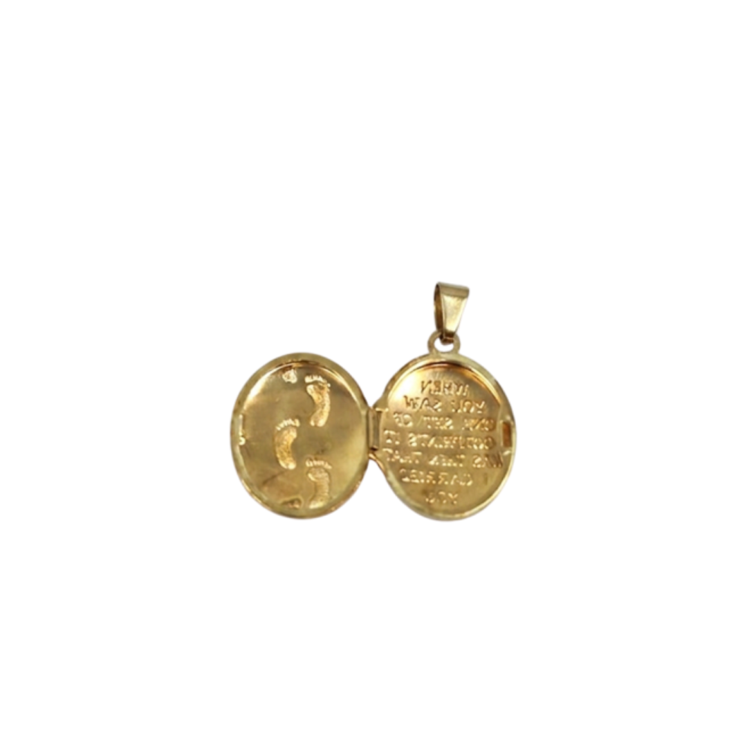 9ct Yellow Gold Footprint Locket