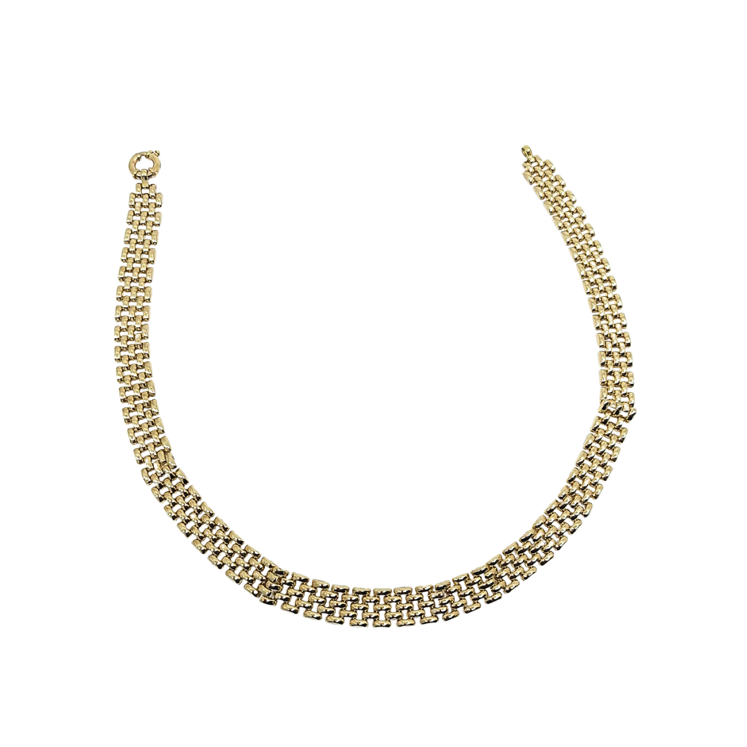 9ct Yellow Gold Mesh Flat Collar Necklace 18"