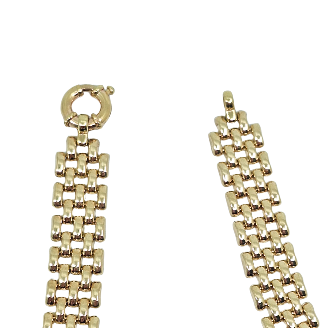 9ct Yellow Gold Mesh Flat Collar Necklace 18"
