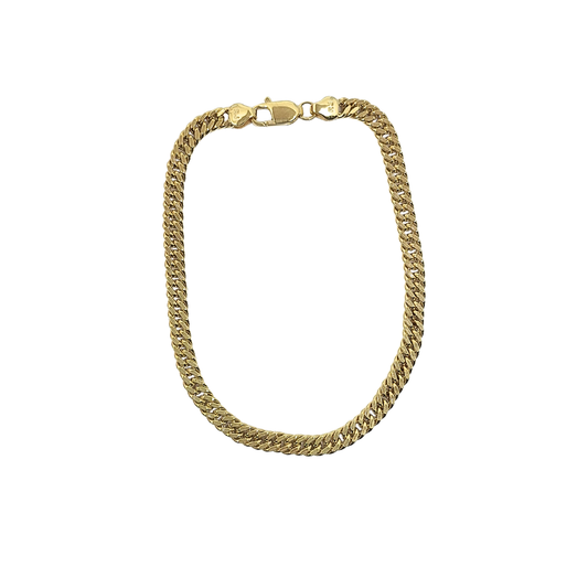 9ct Yellow Gold Double Curb Bracelet 7.5"