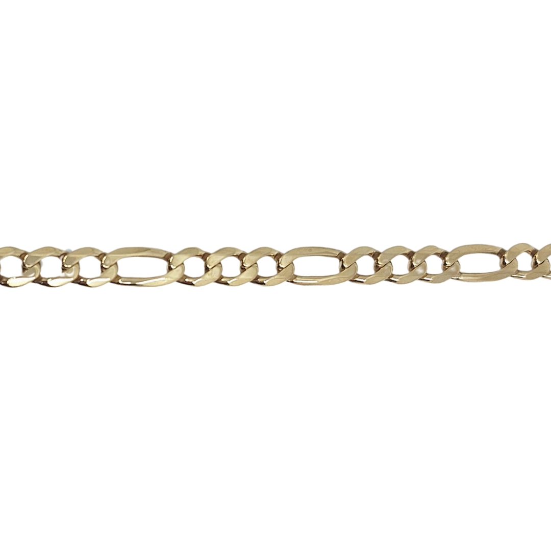9ct Yellow Gold Figaro Bracelet 8.5"