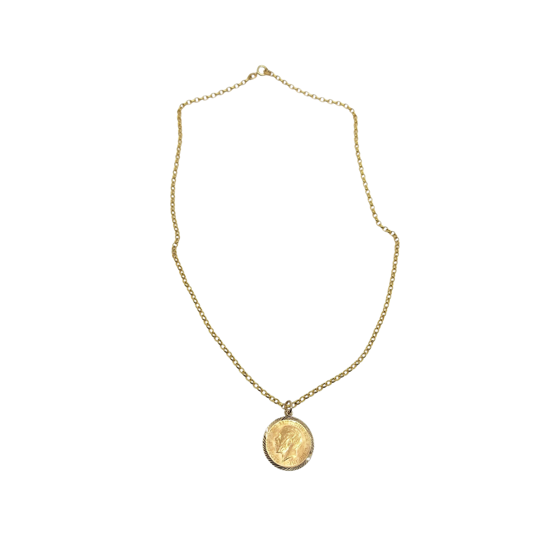 Half Sovereign Pendant 1914 & Chain 18"