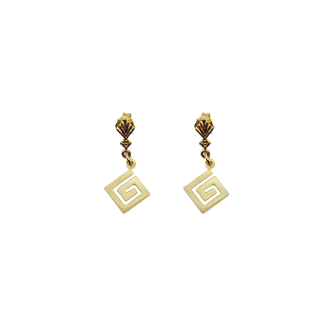 14ct Yellow Gold Gucci Style Drop Earrings