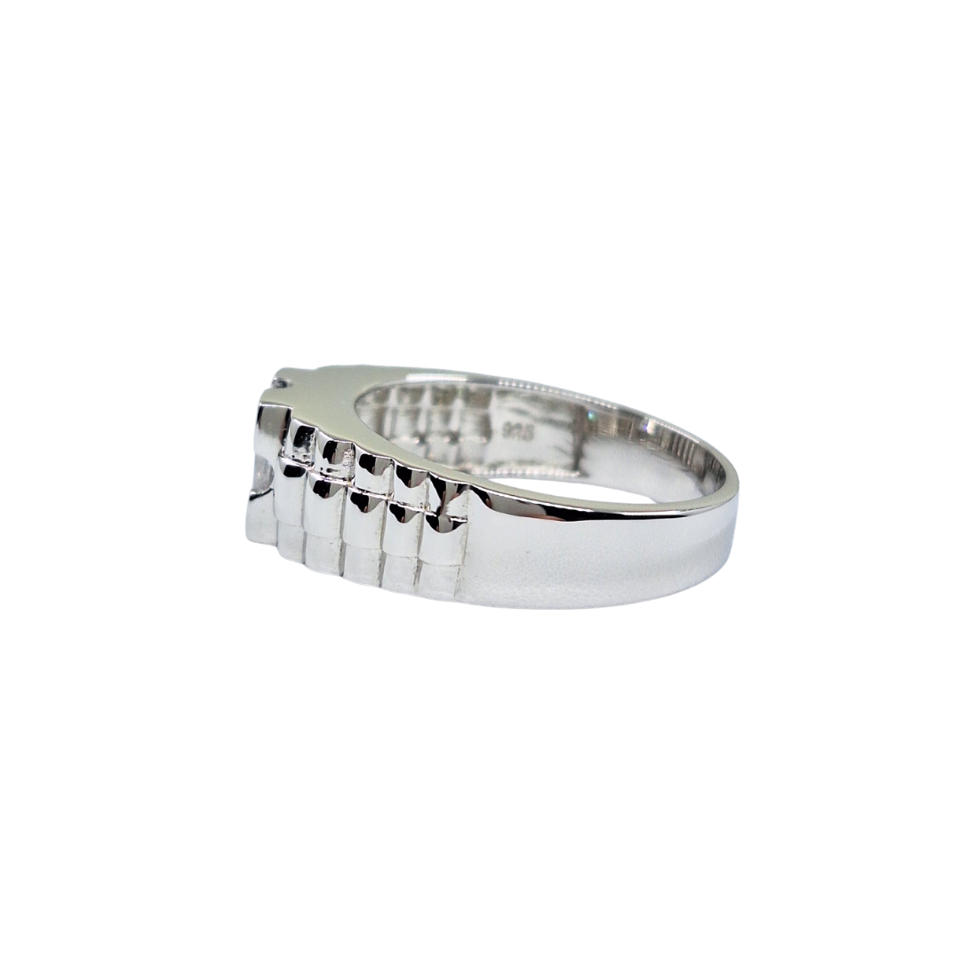 Silver Cubic Zirconia Rolex Style Ring