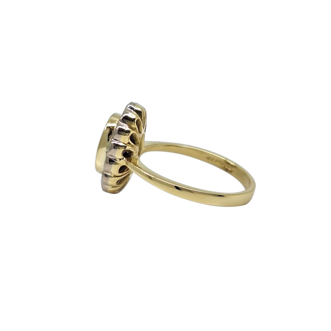 18ct Yellow Gold Amethyst & Diamond Ring