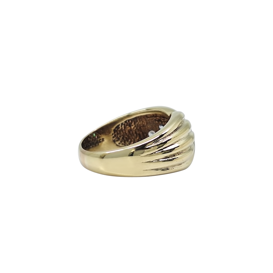 9ct Yellow Gold CZ Twist Ring
