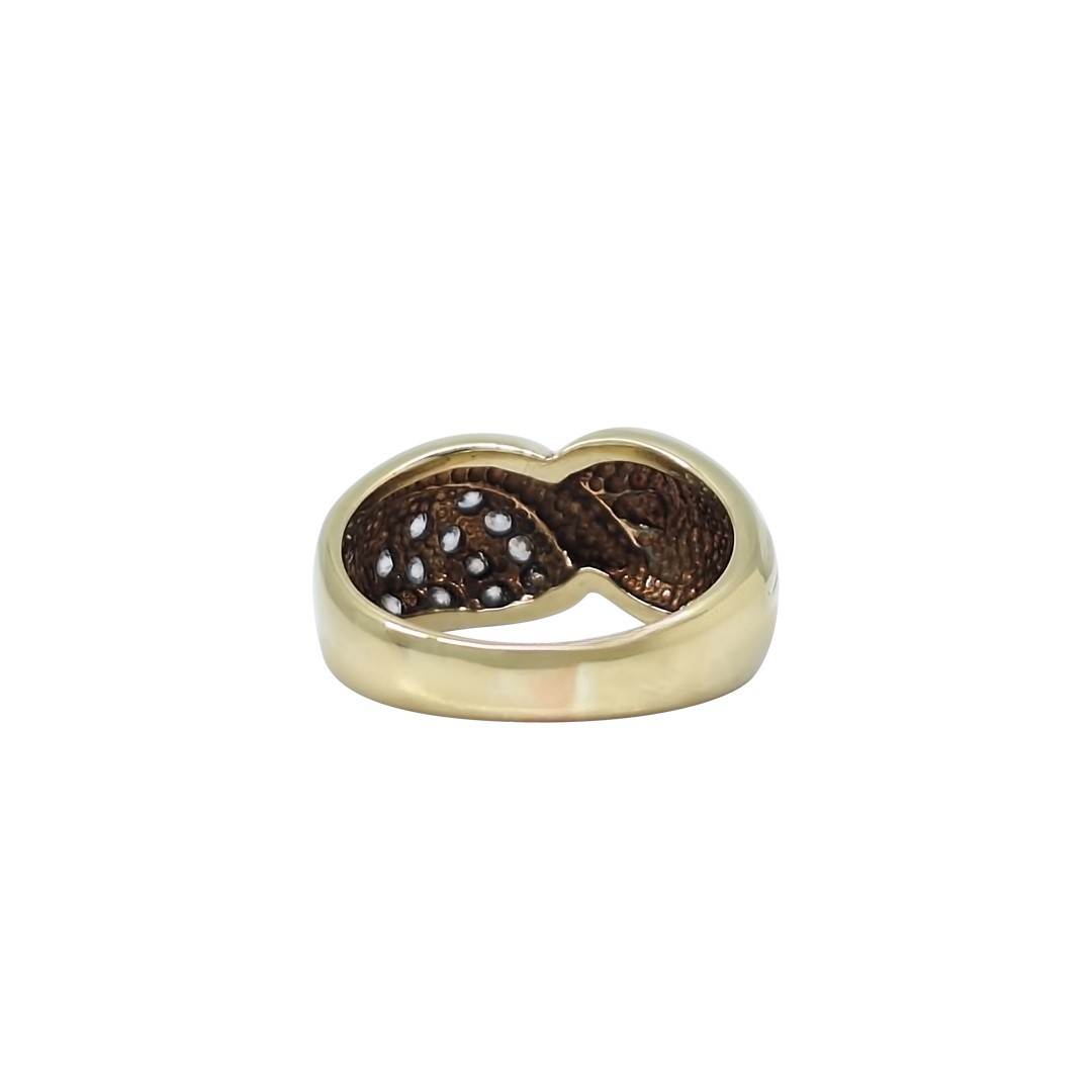 9ct Yellow Gold CZ Twist Ring