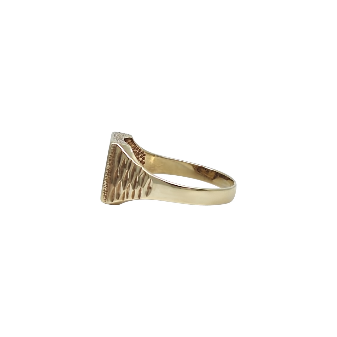 9ct Yellow Gold Diamond Signet Ring