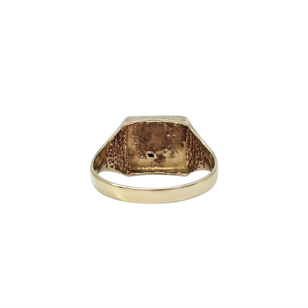 9ct Yellow Gold Diamond Signet Ring