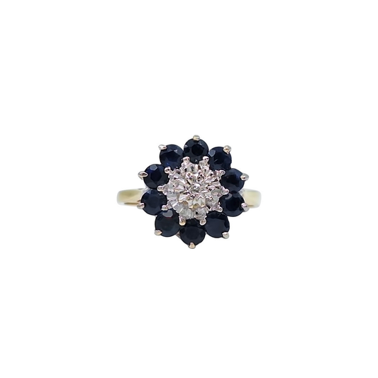 9ct Yellow Gold Sapphire & Diamond