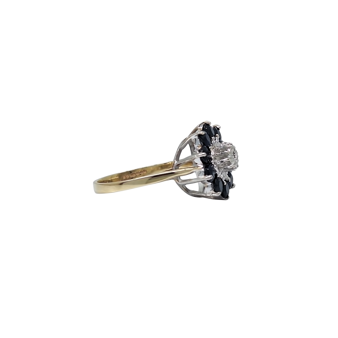 9ct Yellow Gold Sapphire & Diamond