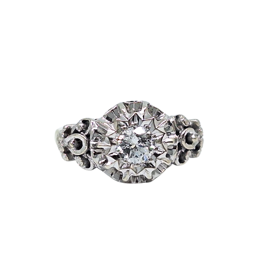 18ct Yellow Gold Illusion Set Diamond Ring 0.30ct