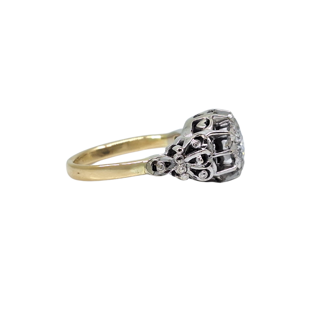 18ct Yellow Gold Illusion Set Diamond Ring 0.30ct
