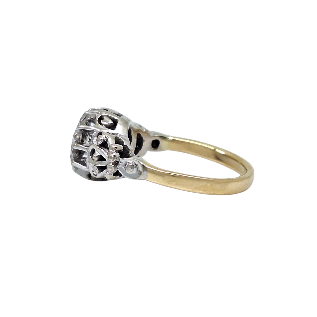 18ct Yellow Gold Illusion Set Diamond Ring 0.30ct