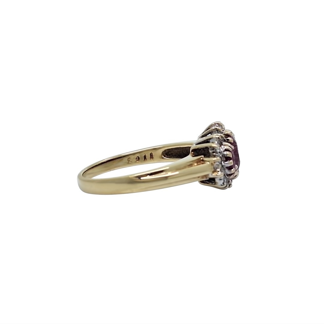 9ct Yellow Gold Ruby & Diamond Ring