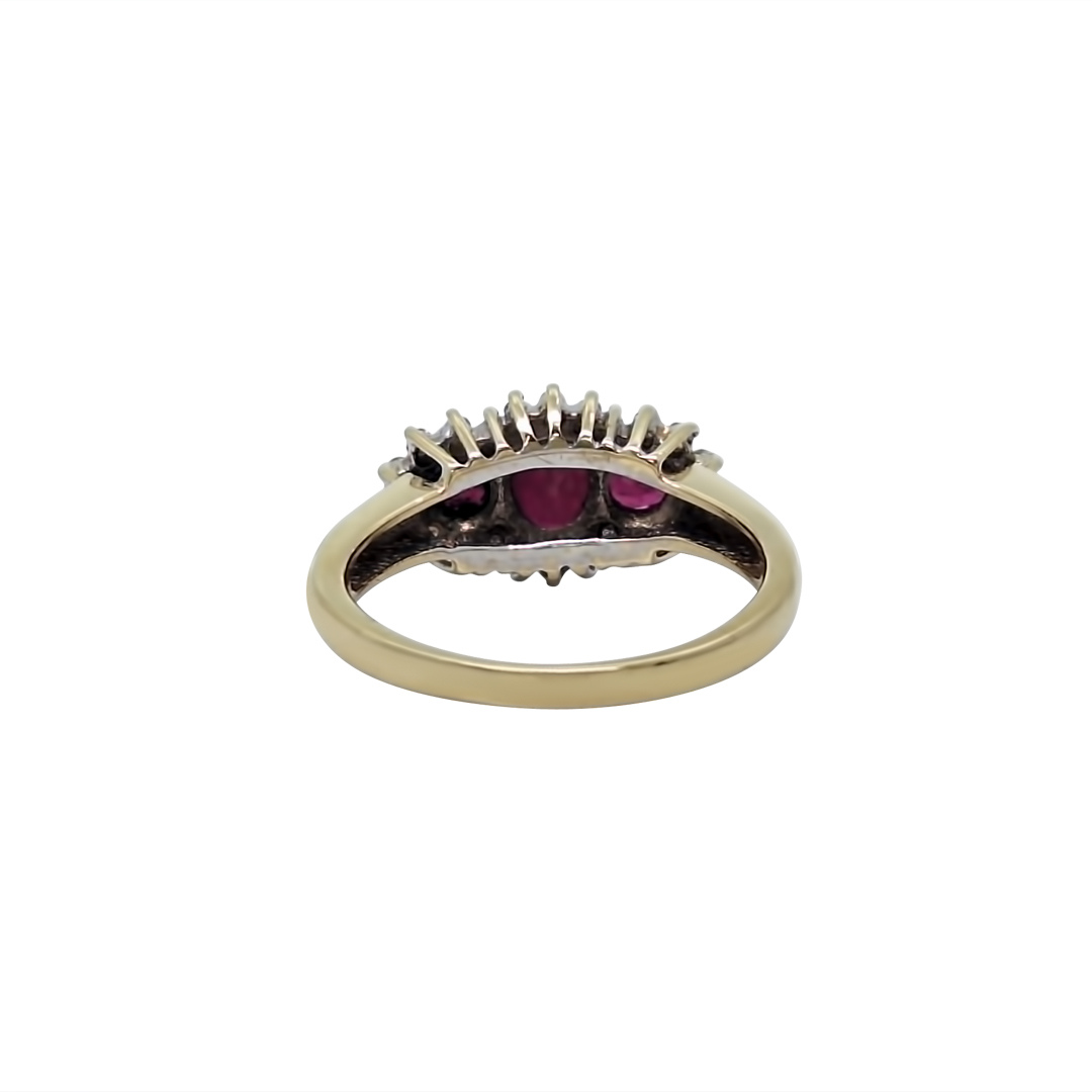 9ct Yellow Gold Ruby & Diamond Ring