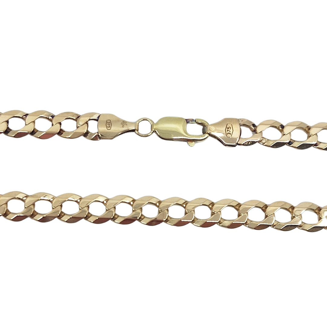 9ct Yellow Gold Curb Chain 22"