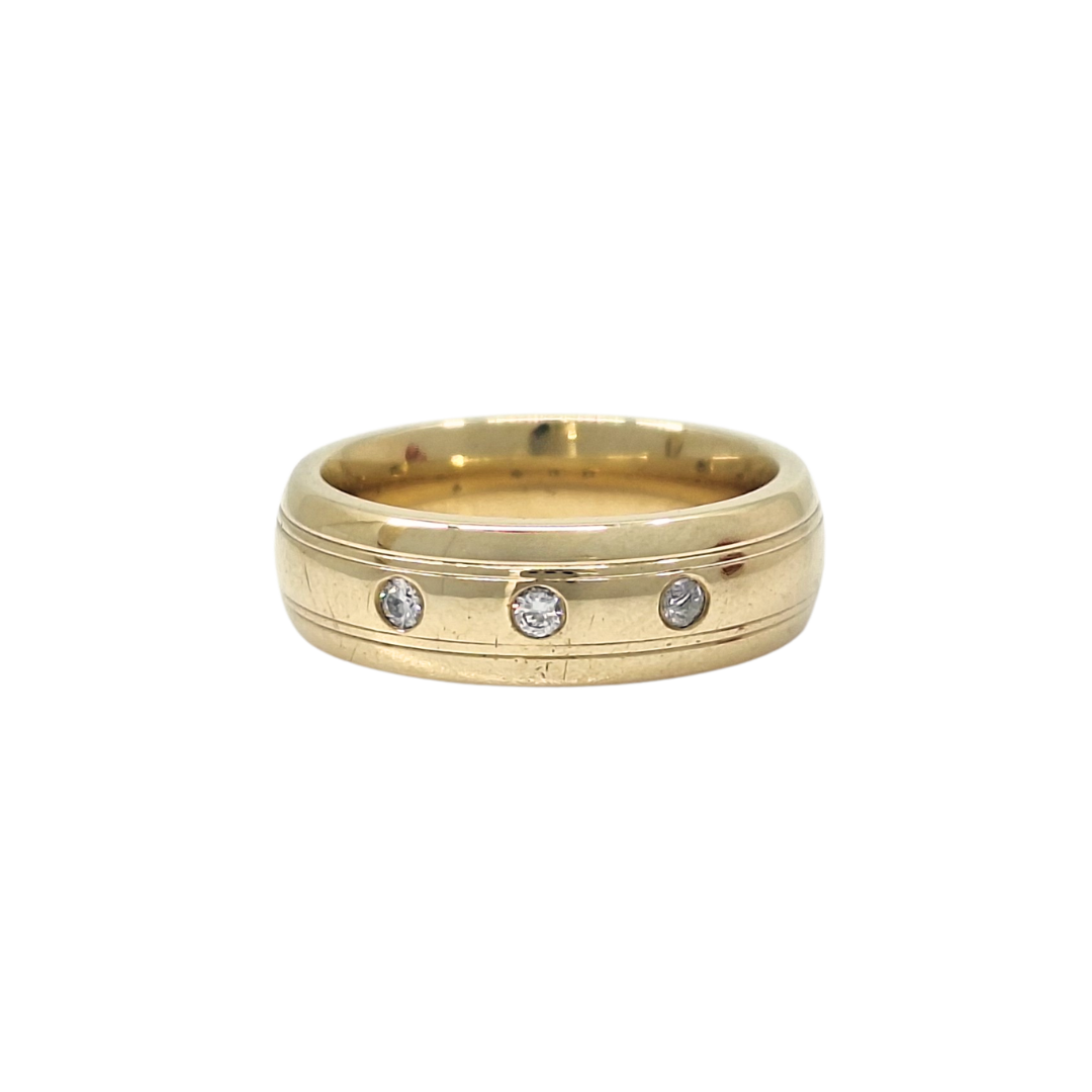 9ct Yellow Gold Diamond Wedding Band