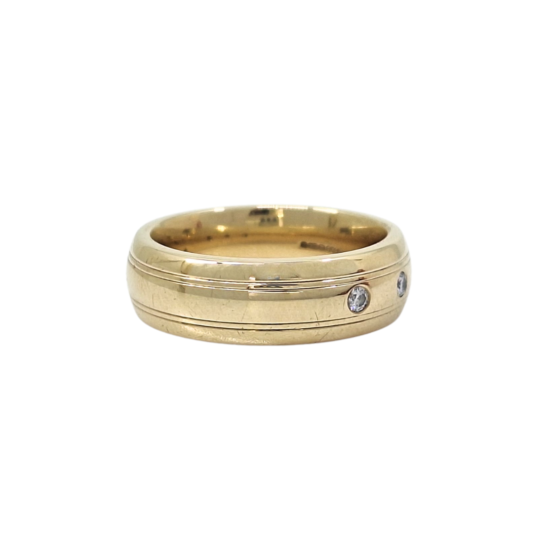 9ct Yellow Gold Diamond Wedding Band