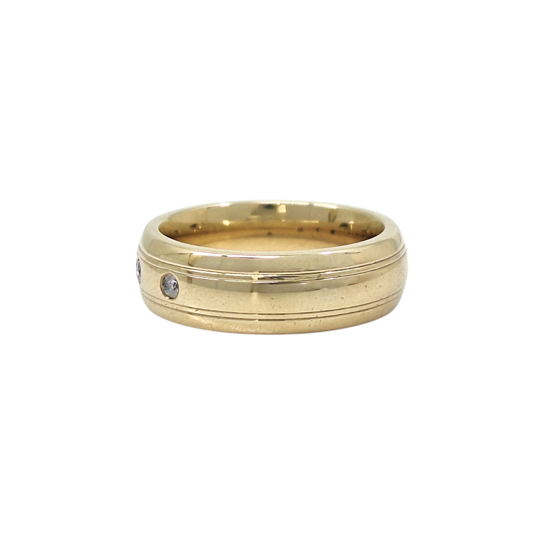 9ct Yellow Gold Diamond Wedding Band